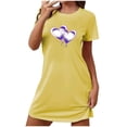 thumbnail image 4 of Sakmal Moomoo Nightgownss Women Short Sleeve Love Plus Size Valentines Sleepwear Heart Print Short Nightgowns for Women S, 4 of 5