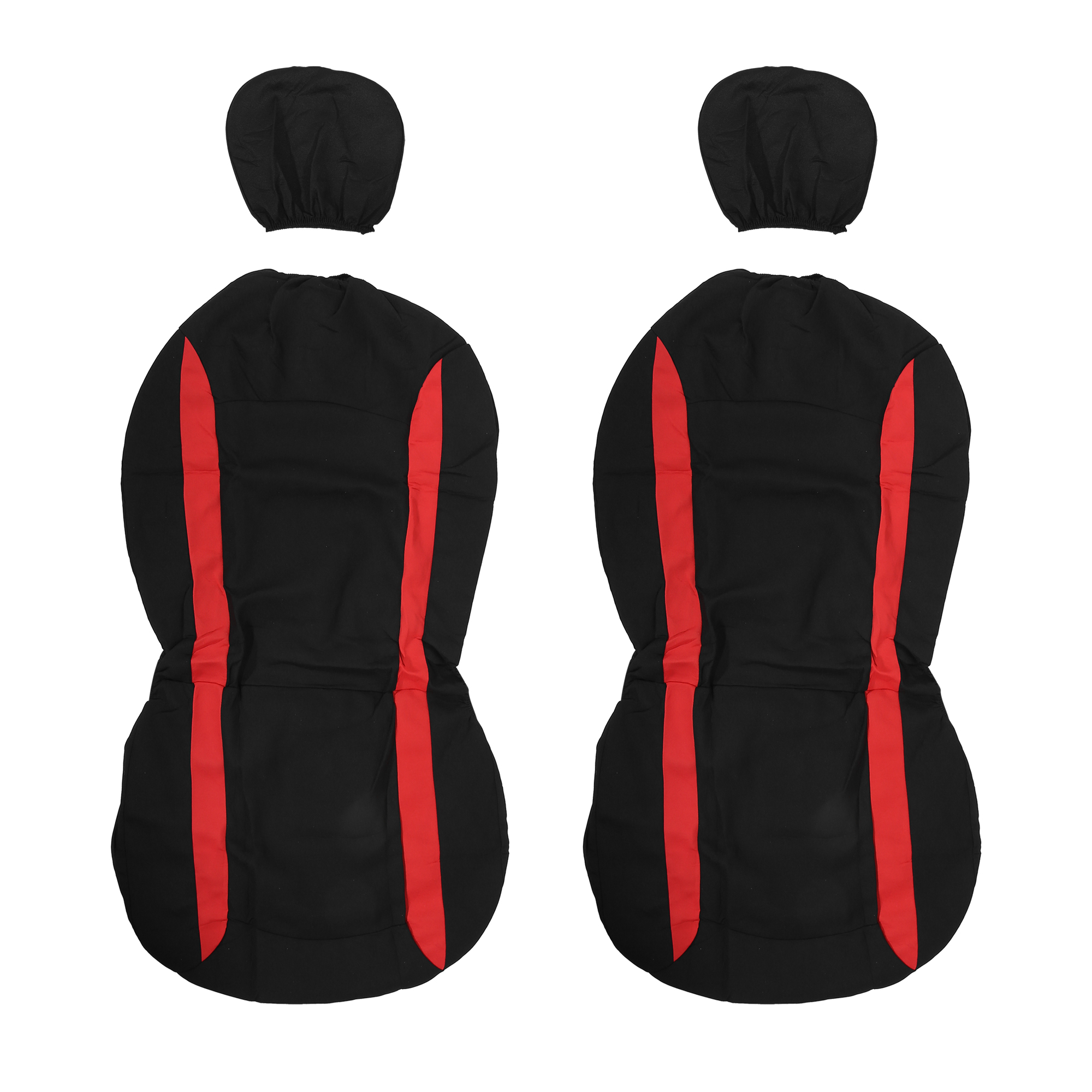 Unique Bargains 4pcs Universal Car Seat Covers Durable Head Rest Cover Red Black