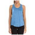 thumbnail image 3 of Work Out Tank Tops for Women Sleeveless Cropped Tank Tops Scoop Neck Undershirt Tennis Yoga Athletic Running Shirts Oversized Racerback Breathable Tee (Light blue,S), 3 of 7