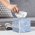 thumbnail image 6 of Kdxio White Bule Glitter Print Tissue Box Cover,Square Decorative PU Leather Facial Paper Case Organizer Holder Dispenser for Bathroom,Night Stands,Desk,Car 5.2''X5.2''X5.2'', 6 of 8