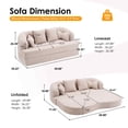 thumbnail image 2 of Timbernest 70" Convertible Sleeper Sofa, 2-in-1 Chenille Boneless Loveseat, Folding Floor Cloud Couch for Living Room Apartment, Apricot, 2 of 8