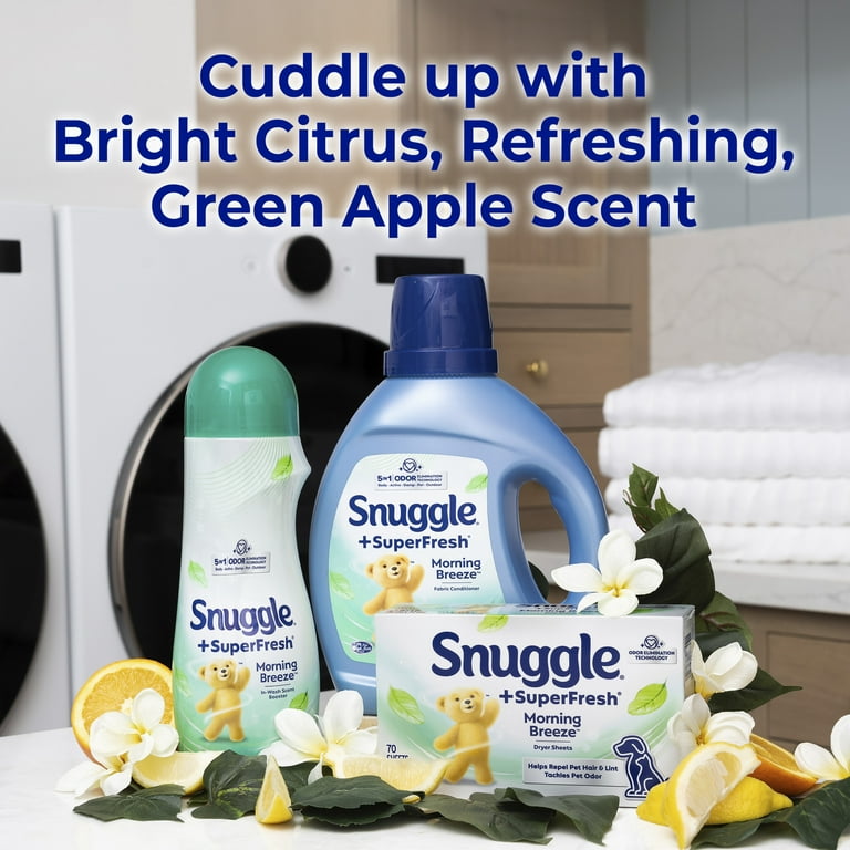2 pack) Snuggle SuperFresh Morning Breeze, Dryer Sheets, 105 Count