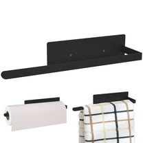 Magnetic Paper Towel Holder for Refrigerator, Kitchen Towel Rack Magnetic Towel Bar Multi Function Made of Iron,Used for Kitchen,Bathroom,No Drilling (Black)