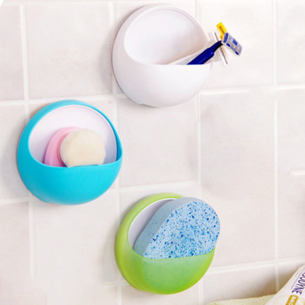 Meidong Soap Dishes Suction Cup Wallmounted 3pcs Soap Dish Tray Drain