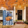 thumbnail image 6 of SM-XLHN Welcome Fall Blue Pumpkin Small Decorative Garden Flag, Autumn Plaid Check Sunflower Yard Lawn Outside Decor, Thanksgiving Seasonal Burlap Outdoor Home Decoration Double Sided 12 x 18, 6 of 6