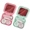 thumbnail image 2 of D-GROEE 2Pack Colorful Contact Lens Box Holder Container, Outdoor Mini Contact Lens Soak Storage Kit with Mirror Solution Bottle and Tweezers for Travel&Home, 2 of 7