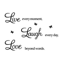 CCOCC Live Laugh Love Removable Art Vinyl Mural Home Room Decor Wall Stickers Wall Decals for Living Room