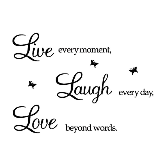 CCOCC Live Laugh Love Removable Art Vinyl Mural Home Room Decor Wall Stickers Wall Decals for Living Room