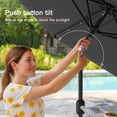 thumbnail image 6 of ACEGOSES 7.5ft LED Solar Outdoor Patio Market Table Umbrella with Polyester Canopy for Garden,Yard and Poolside, Cold Gray, 6 of 9