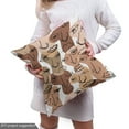 thumbnail image 5 of Ambesonne Fashion Fabric by the Yard Upholstery, Eyes Mouths Noses Artwork, 2 Yards, Pale Chocolate and Camel, 5 of 5