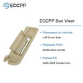 thumbnail image 4 of ECCPP 83280-SNA-A01ZB Tan Beige Sun Visor Left Driver Side fit for 2006-2010 For Honda Civic Automobile Windshield Visor without Sunroof, 4 of 7