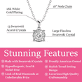 thumbnail image 2 of Cate & Chloe Raylee 18k White Gold Plated Halo Pendant Necklace with Swarovski Crystals for Women, 2 of 6