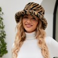 thumbnail image 6 of Women's Plush Pile Bucket Hat Cozy Winter Furry Brim Sun Protection Cap, 6 of 9
