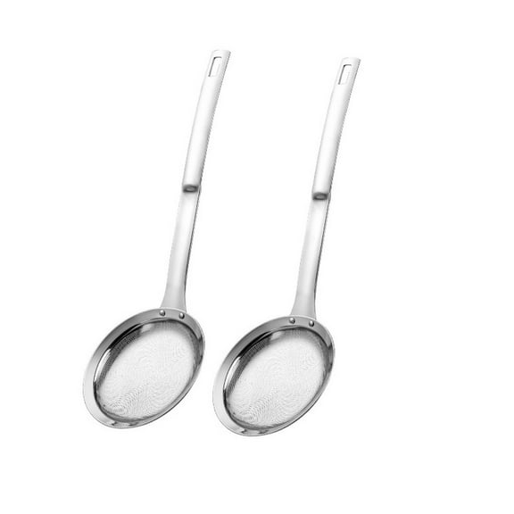 Fat Skimmer Spoon, Stainless Steel Fat skimmer with Long Handle for Cooking, Fine Mesh Strainer, Food Strainer Fit For Separation Of The Floating Foam, Fat, Grease