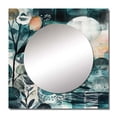 thumbnail image 2 of Designart "Reflections of a Free Mind Green And Orange III" Boho Feather Square Mirror For Wall Decor - Large Green Square Mirror Printed Wall Decor - Traditional Square Living Room Mirror, 2 of 5