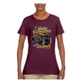 thumbnail image 2 of 1990 Vintage Garage Customs Hot Rod Classic Car Cars and Trucks Womens Graphic T-Shirt, Maroon, X-Large, 2 of 3