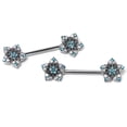 thumbnail image 3 of Body Candy 14G Womens Nipplerings Piercing 316L Surgical Steel 2Pc Opulent Flowers Nipple Ring Set 9/16", 3 of 8