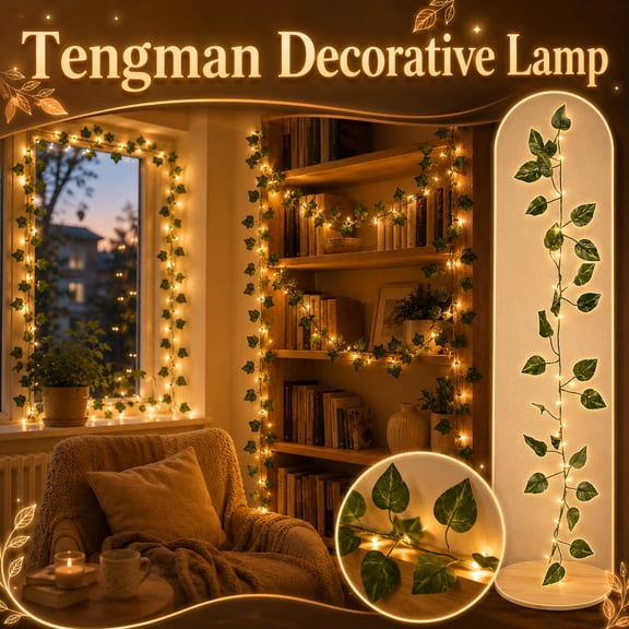 Green Pothos Leaf String Lights 33 Feet with 100 Warm White LEDs, Battery-Operated Artificial Ivy Vine Garland with Remote And 8 Modes, Decor for Bedroom Garden Party