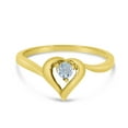 thumbnail image 6 of 14k Yellow Gold Round Aquamarine Heart Ring, 6 of 6