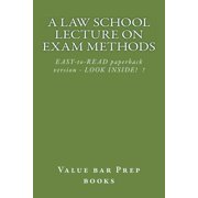 Law School Lecture on Exam Methods