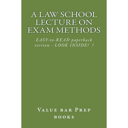 Law School Lecture on Exam Methods