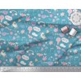 thumbnail image 3 of Soimoi Blue Rayon Fabric Heart & Unicorn Kids Fabric Prints By Yard 42 Inch Wide, 3 of 3