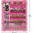 thumbnail image 5 of 18th Birthday Gifts for Girl, 18 Birthday Decor for Girl Blanket 60"x50", Happy Birthday Gifts for 18 Year Old Girl, 18th Girl Birthday Gifts Ideas for Adult Bestie Sister Daughter Blankets, 5 of 6