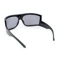 thumbnail image 4 of Flat Top Oversized Wrap Curved Lens Plastic Retro Sporty Sunglasses All Black, 4 of 4