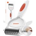 thumbnail image 1 of Cat Brush for Shedding Long Haired Cats, Undercoat Rake for Dogs Dual Sided, Dog Dematting Comb, Pet Grooming Tool to Remove Knots, Tangles, Loose and Matted Fur, Orange, 1 of 6