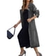 thumbnail image 3 of Gabardina Vaquera Larga Informal de Doble Botonadura para Mujer, Chaqueta Vaquera, Gabardina con Cinturón, Abrigo Tipo Guardapolvo. Negro XXL, 3 of 9