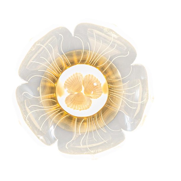 Lámpara de pared LED Jinwen Lotus acrílico iluminado cabecera única