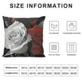 thumbnail image 5 of SHANXI Square Throw Pillow Covers Grey Rose and Red Rose Pillow Cases Decorative for Home Bedroom Sofa Wild Flowers with Leaves Romantic Floral Design Pillowcases Standard Size  20x20in, 5 of 5