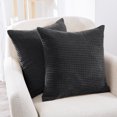 thumbnail image 4 of Deconovo Decorative Throw Pillow Cover Set of 2 Solid Cushion Covers Corduroy Pillowcase for Chair Bench Dark Gray 16 x 16 inch, 4 of 6