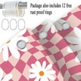 thumbnail image 6 of Retro Pink 70S Shower Curtain, Colorful Checkered Aesthetic Aabstract Shower Curtains for Bathroom, Vintage Groovy Daisy Floral Flowers Bath Curtain, Geometric Modern Bathroom Decor 47X64in, 6 of 7