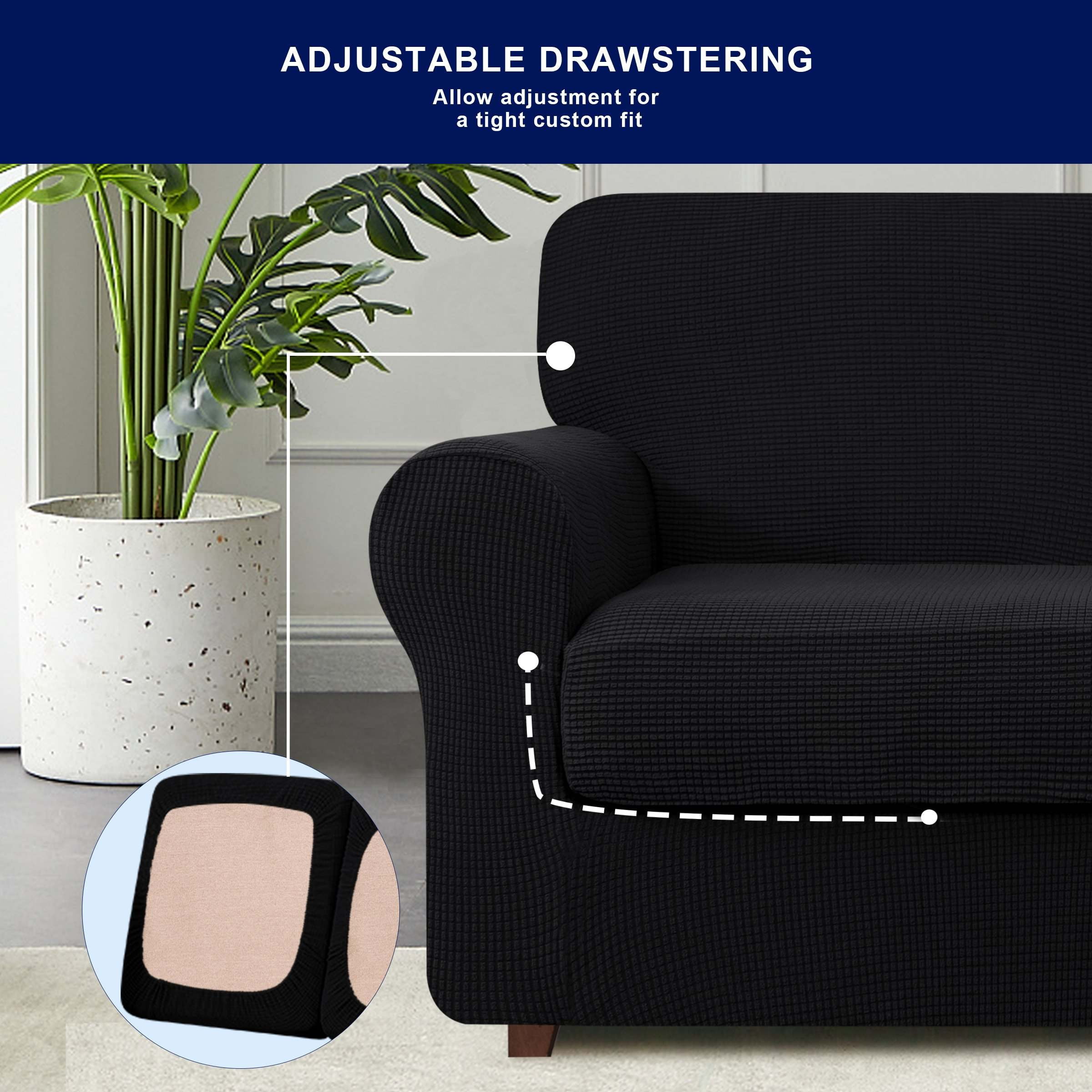 HiGH & LOWおまとめセット！おまけ付き ブラウン】KYTDZ Stretch Sofa Slipcover for 1 Seater Armchair