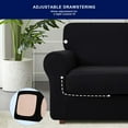 thumbnail image 6 of Subrtex 7-Piece Stretch Sofa Slipcover Sets with 3 Backrest Cushion Covers and 3 Seat Cushion Covers (Sofa, Black), 6 of 8