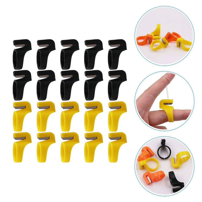 12 Pcs Sewing Thread Cutter Ring,Plastic Quilting Thread Cutter Thimble  Finger Sewing Knife Finger Cutting Tool for Cutting Yarn Fishing Line  Weaving