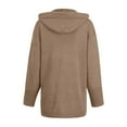 thumbnail image 4 of Women's Cardigan Sweaters Hooded Button Down Front Jackets Winter Coat with Pockets Khaki 5XL, 4 of 5