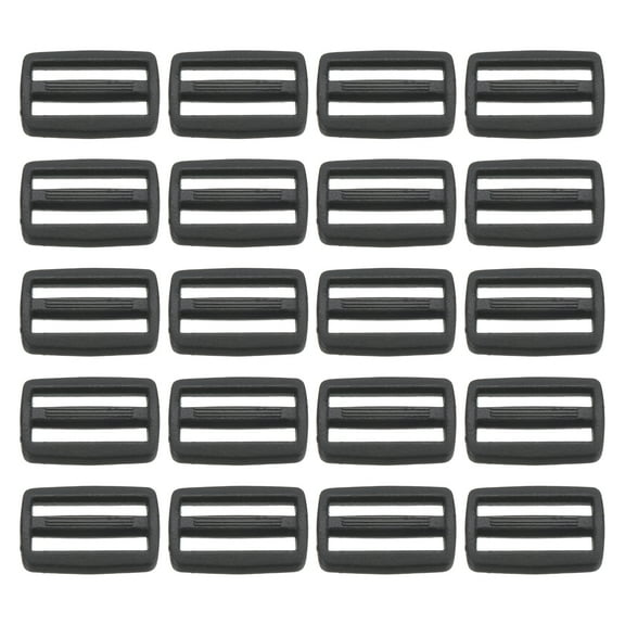 Uxcell 3/4" Tri-Glide Slide Buckles 25 Pack Webbing Strap Fastener Black