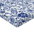 thumbnail image 2 of Ambesonne Watercolor Fitted Sheet, Vibrant Blue Flowers, Twin Size, Violet Blue White, 2 of 3