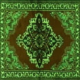 thumbnail image 1 of Ahgly Company Indoor Square Medallion Green Traditional Area Rugs, 3' Square, 1 of 1