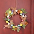 thumbnail image 2 of Easter Wreath for Front Door,12 Inch Artificial Easter Egg Wreath with Mixed Flowers,Burlap and Eggs,Spring Easter Door Wreaths for Wall Easter Decortiaons, 2 of 7