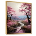 thumbnail image 2 of Designart "Countryside Pink blossom Countryside II" Landscape & Nature Floater Framed Wall Decor, 2 of 7