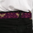 thumbnail image 4 of DC Comics Belt, Seatbelt Buckle Belt, Wonder Woman Logo Floral Collage Purple Pinks Gold, 34 to 52 Inches, 4 of 9