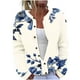 thumbnail image 2 of Cárdigan informal de punto con estampado floral para mujer, chaqueta abotonada y abrigo superior para mujer, 2 of 5
