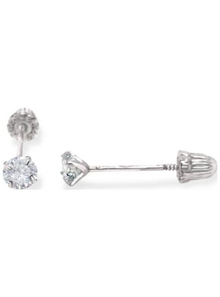 Earrings Backs Replacements 14K White Gold By Glitz Design Threaded Posts  Large 0.034 - Screw Backs 