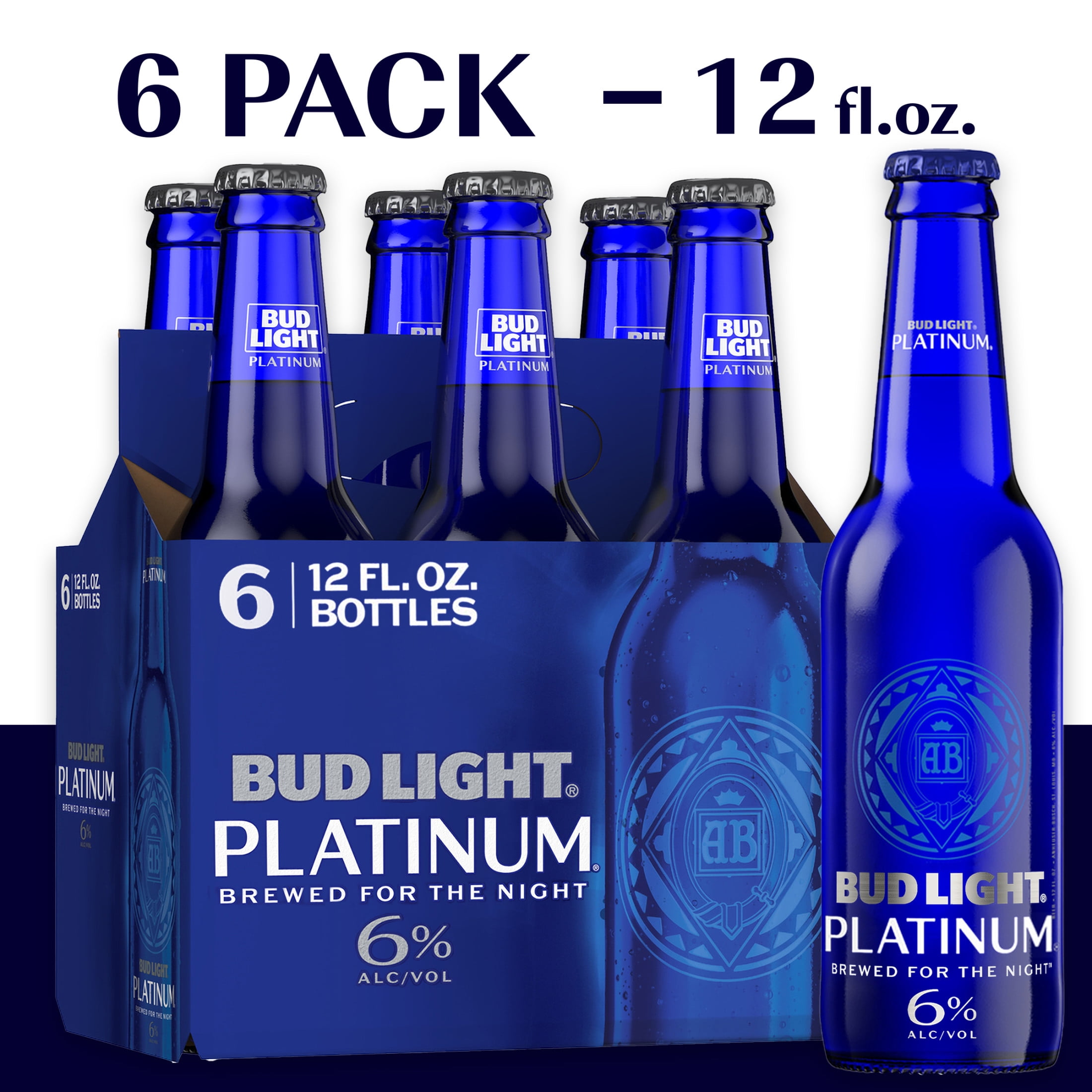 Bud Light Platinum Beer, 6 Pack Beer, 12 FL OZ Bottles, % ABV - Walmart.com