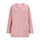 thumbnail image 5 of Craaazy Women's Solid Color V Neck Lightweight Fuzzy Long Sleeve Tops Gifts, 5 of 9