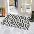 thumbnail image 5 of 30x17 Inch Indoor Door Mat Non-Slip & Absorbent Defends Against Dirt Stylish Geometry Grey Design Washable, 5 of 6