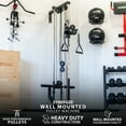 thumbnail image 2 of Synergee Wall Mounted Adjustable Dual Pulley Machine. Home Cable Attachment Station for Pulley System. For 1” and 2” Opening Weight Plates. Includes 2 Nylon Handles and Universal Attachment Points., 2 of 6